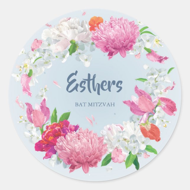Customised Floral Round Labels (Front)