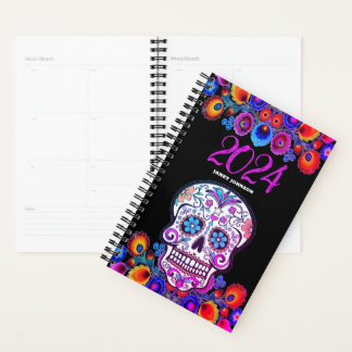 Customised Floral SUGAR SKULL Daily Weekly Undated Planner