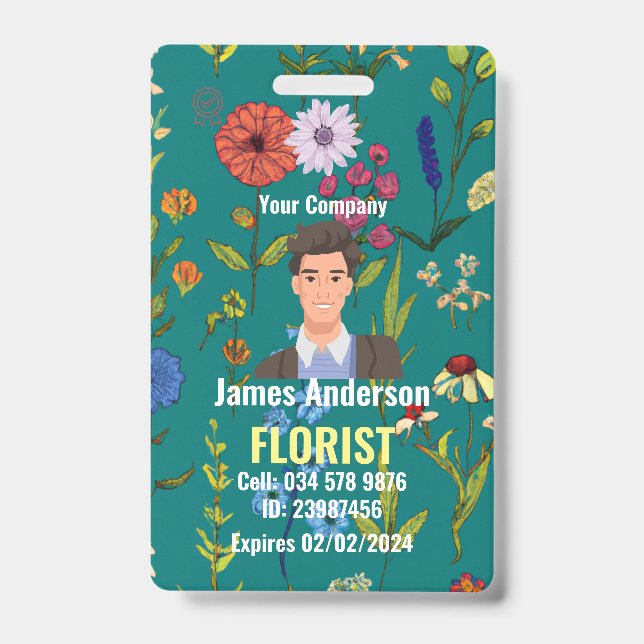 Customised Florist Employee ID Badge (Front)