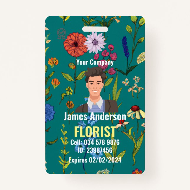 Customised Florist Employee ID Badge (Front)
