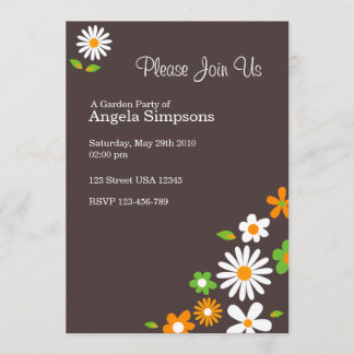 Customised*Flowery Brown Invitations