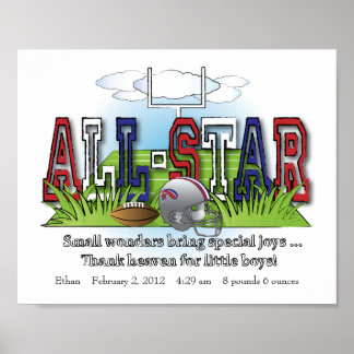 Customised Football All-Star Boys Room Wall Art