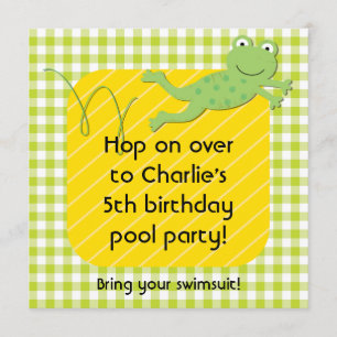 Customised Frog Birthday Invites