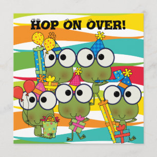 Customised Frog Hop Birthday Invitation
