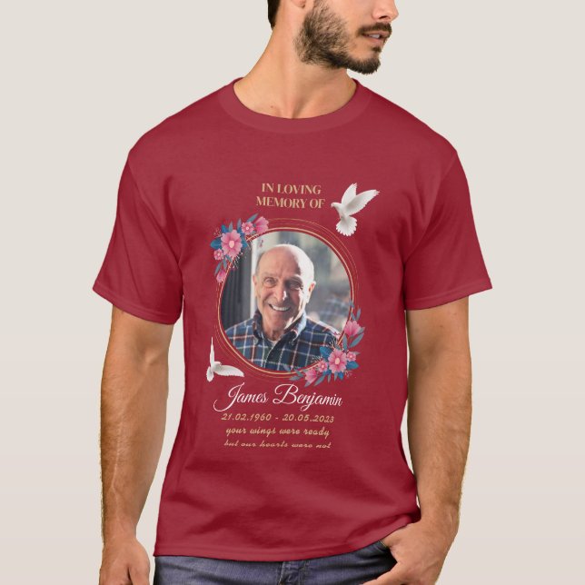 Customised Funeral, Personalised Memorial T-Shirt (Front)