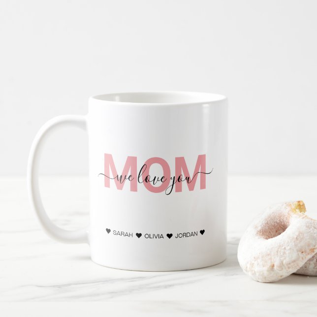 Customised Funny Best Mum Nutrition Facts Heart Coffee Mug (With Donut)