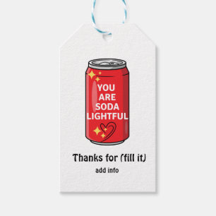 Customised Funny You Are Soda Lightful Cartoon Gift Tags