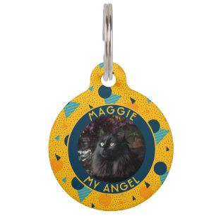 Customised Fur Mum Gift Memphis Pattern Pet Tag