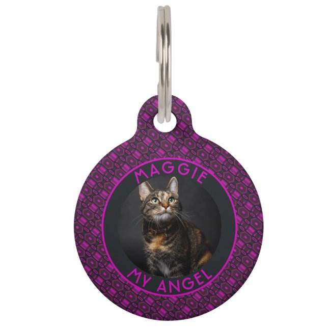 Customised Fur Parent Gift Ethnic Print Pet Tag (Front)