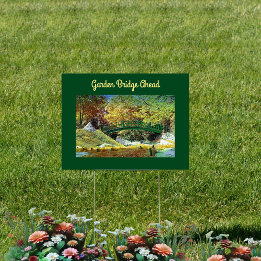 Customised Garden Bridge Fall Foliage Yard Sign