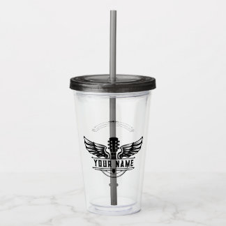 Customised Gift For Guitar Players Drinkware Acrylic Tumbler