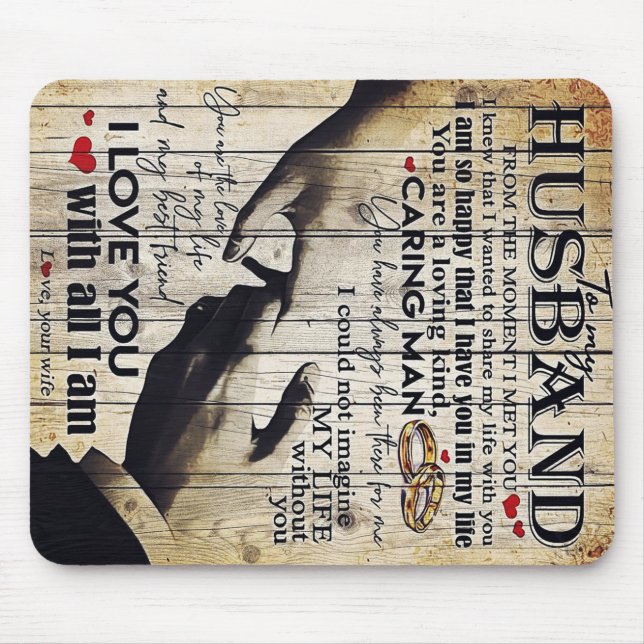 Customised Gift To My Husband, Home Decor Mouse Mat (Front)