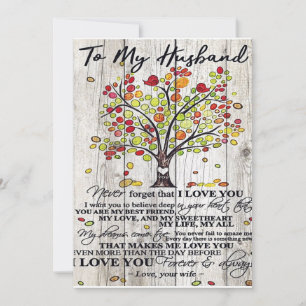 Customised Gift, To My Husband Letter Holiday Card