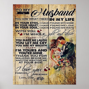 Customised Gift, To My Husband Letter Poster