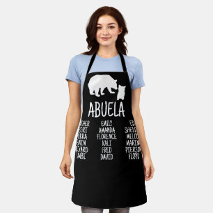 Customised Gift With Grandkid's Names Abuela Bear  Apron