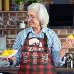 Customised Gift With Grandkid's Names Grandma Bear Apron<br><div class="desc">This personalised buffalo plaid apron is perfect for grandma! It features a rustic buffalo plaid bear design and is made from 100% ployester. The apron is also machine-washable and has a handy drawstring closure. This makes it easy to get your hands dirty in the kitchen, and perfect for cooking up...</div>