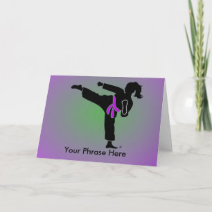 Customised Girl Silhouette, Purple Belt, Card