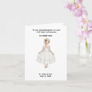 Customised Girls First Holy Communion Card