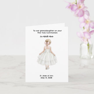 Customised Girls First Holy Communion  Card