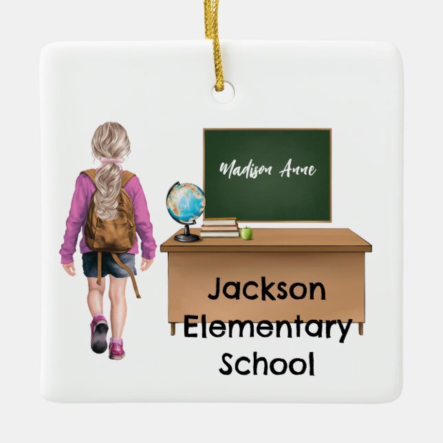 Customised Girls School Christmas Ornament (Front)