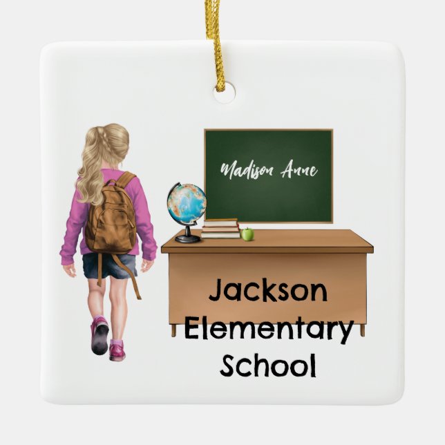 Customised Girls School Christmas Ornament (Front)