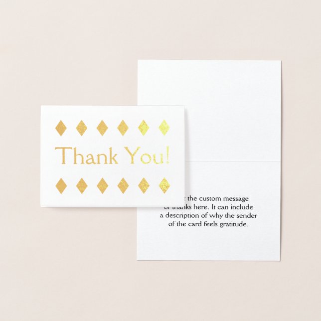 Customised Gold Foil "Thank You!" Card (Display)