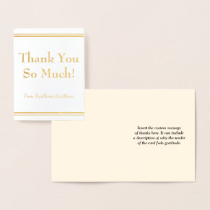 Customised Gold Foil "Thank You So Much!" Card