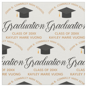 Customised Gold High School Graduation Fabric