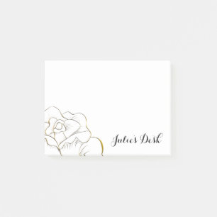 Customised Gold Rose Post-it Notes