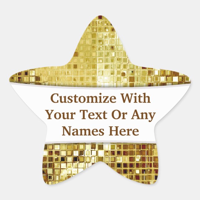 Customised Gold Sequins Star Sticker (Front)