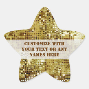Customised Gold Sequins Star Sticker