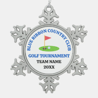 Customised Golf Course or Country Club Snowflake Pewter Christmas Ornament