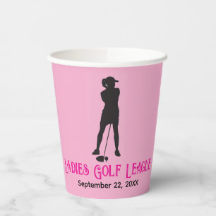 Customised Golf League Pink Paper Cup