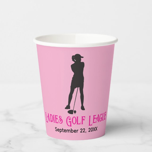 Customised Golf League Pink Paper Cup (Left)