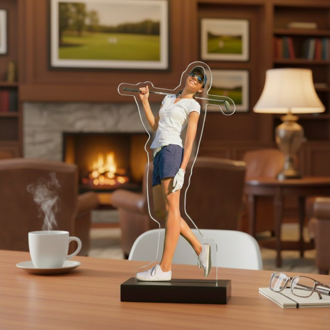 Customised Golf Pose Acrylic Sculpture  Standing Photo Sculpture (Customized Golf Pose Acrylic Sculpture)