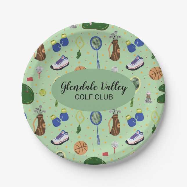 Customised Golf Theme Paper Plate (Front)