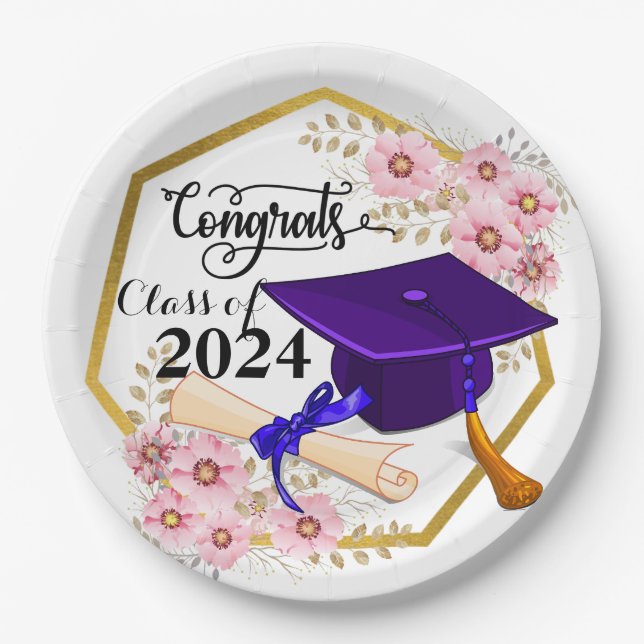 Customised Graduating Yearly Class  Paper Plate (Front)