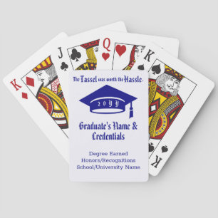 Customised Graduation Name Class Tassel Dark Blue Playing Cards