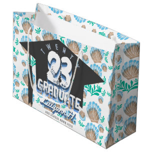 Customised Graduation Sea Shell Pattern Large Gift Bag