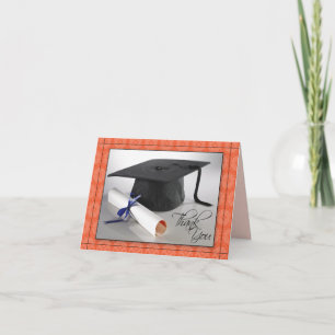 Customised Graduation Thank You Card (coral)