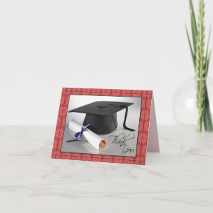 Customised Graduation Thank You Card (red)