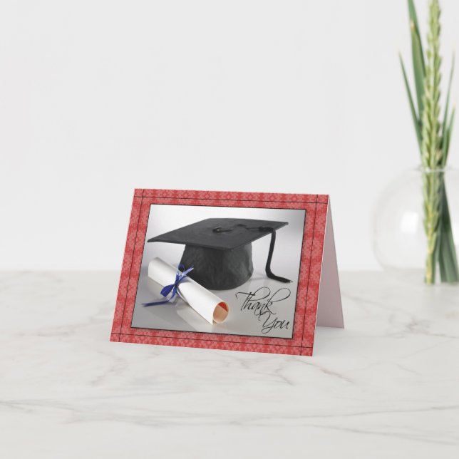 Customised Graduation Thank You Card (red) (Front)