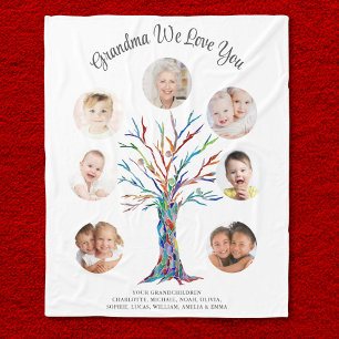 Customised Grandma We Love You Photo Keepsake Fleece Blanket