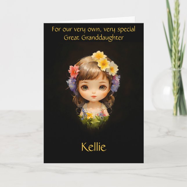 Customised Great Granddaughter Birthday Poem Card (Front)