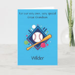 Customised Great Grandson Birthday Poem Card<br><div class="desc">Personalise your own greeting and even your poem for your great grandson. They are hard cards to find, but not here! Adorable baseball-themed logo with balloons is perfect for your beloved young one. Personalise it using our Design Tool on the front, inside left, and inside right. Be sure to carefully...</div>