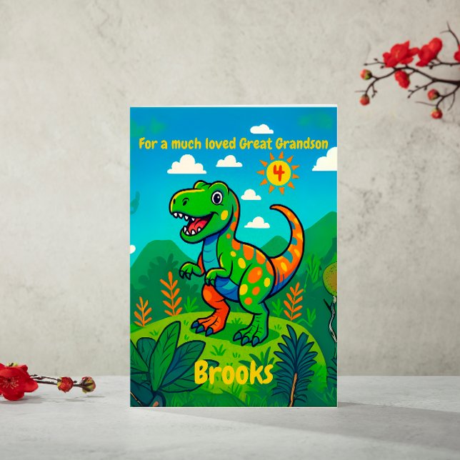 Customised Great Grandson Birthday Poem Card (background Image by Freepik)