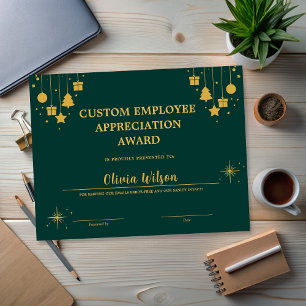 Customised Green Business Holiday Employee Award