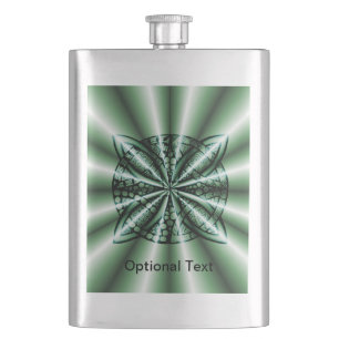 Customised Green Metallic Celtic Knot Hip Flask