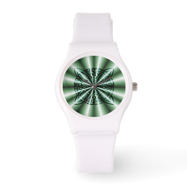Customised Green Metallic Celtic Knot Watch (Front)