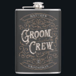 Customised Groomsmen Gift Hip Flask<br><div class="desc">This personalised flask is the perfect groomsmen gift. The vintage design is inspired by old whiskey bottle labels. Customise with the name and role (groomsman,  best man,  groom) of each member of the wedding party.</div>